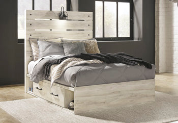 Cama Cambeck de tamaño completo con 4 cajones de almacenamiento