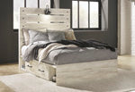 Cama Cambeck de tamaño completo con 4 cajones de almacenamiento