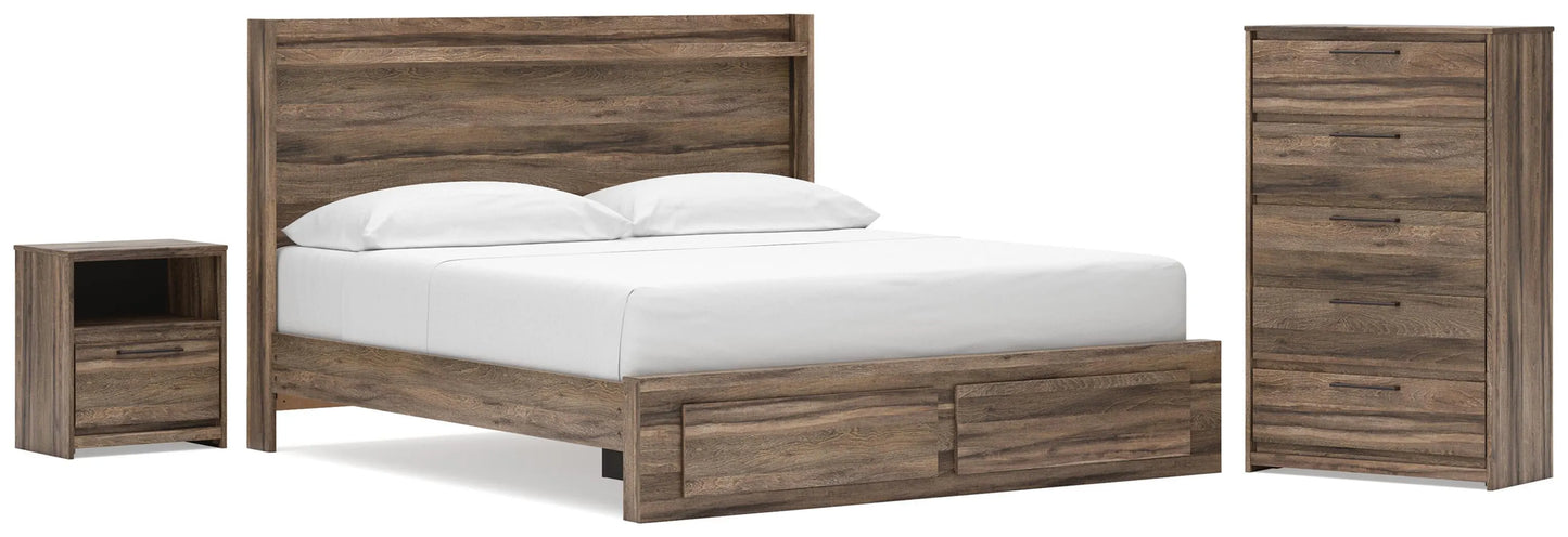 Baystorm King Panel Storage Bed, Chest and Nightstand
