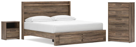Baystorm King Panel Storage Bed, Chest and Nightstand