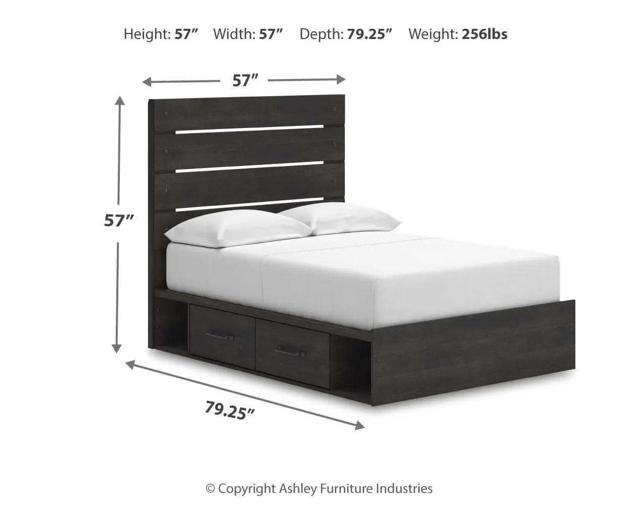 Delmorta Full Panel Bed with Storage