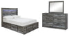 Cama con almacenamiento, tocador y espejo Baystorm