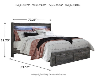 Cama Baystorm King con paneles y 2 cajones de almacenamiento