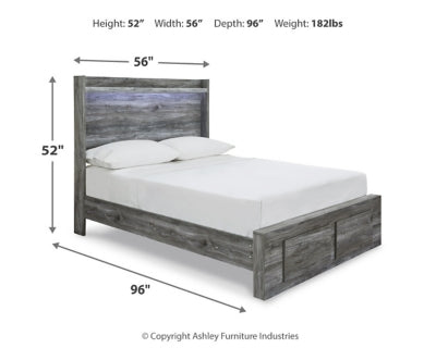 Cama Baystorm de tamaño completo con dos cajones de almacenamiento