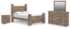 Keithland Queen Poster Bed, Dresser, Mirror and Nightstand