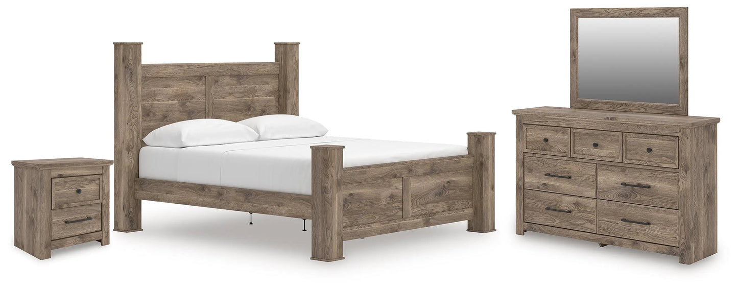 Keithland King Poster Bed, Dresser, Mirror and Nightstand