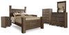 Cama con dosel Juararo Queen, tocador, espejo, cómoda y dos mesitas de noche