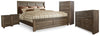 Cama King Juararo con paneles, cómoda, arcón y dos mesitas de noche