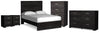 Belachime Full Panel Bed, Dresser, Chest and 2 Nightstands