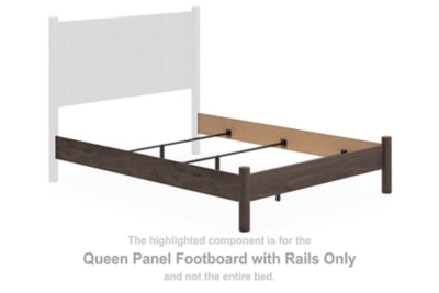 Pie de cama Cadmori Queen con paneles y rieles