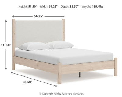 Cama Cadmori Queen con paneles tapizados