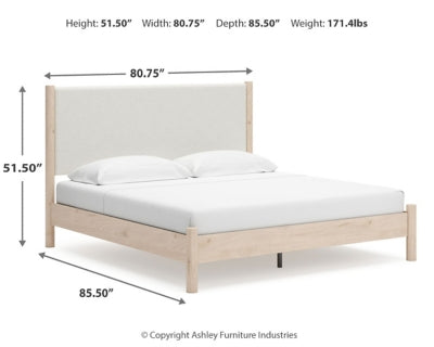 Cama Cadmori King con paneles tapizados