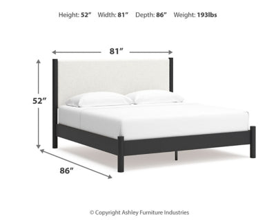 Cama Cadmori King con paneles tapizados