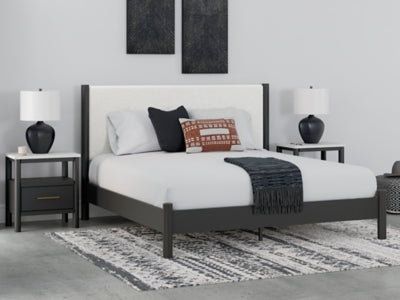 Cama Cadmori King con paneles tapizados