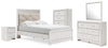 Altyra Full Upholstered Panel Bed, Dresser, Mirror, Chest and Nightstand