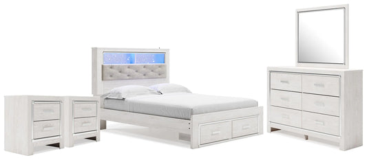 Altyra Queen Panel Storage Bed, Dresser, Mirror and 2 Nightstands