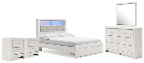 Altyra Queen Panel Storage Bed, Dresser, Mirror and 2 Nightstands