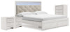 Cama King Altyra con almacenaje, cómoda y dos mesitas de noche