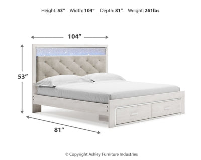 Cama tapizada Altyra King con almacenaje