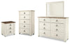 Willowton Dresser, Mirror, Chest and Nightstand