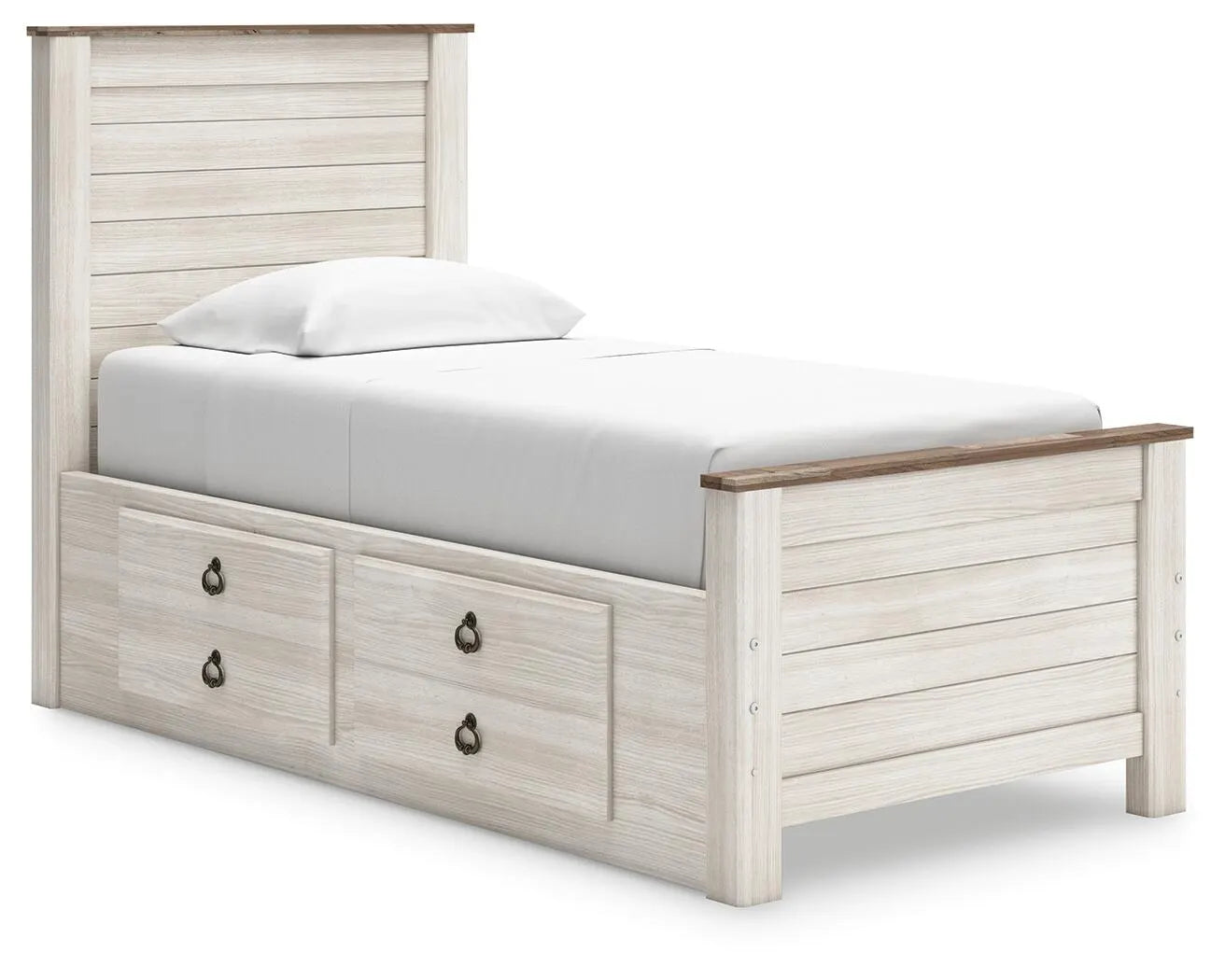 Cama individual Willowton con dos cajones de almacenamiento