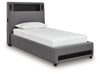 Cayberry Twin Upholstered Bed with Wireless Audio