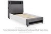 Cayberry Twin Upholstered Headboard/Footboard/Roll Slats