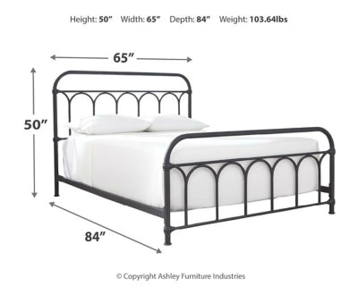 Cama Queen de metal Nashburg