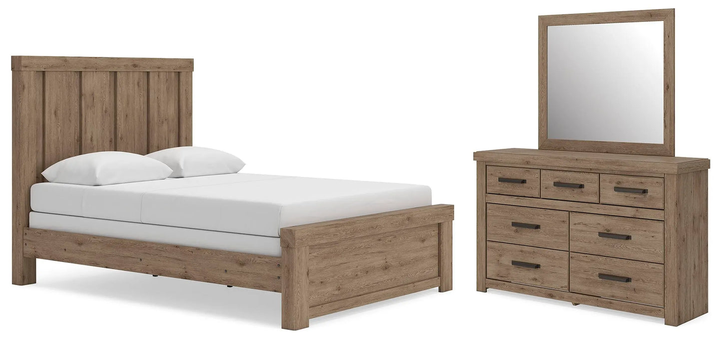Garistyn Queen Panel Bed, Dresser and Mirror