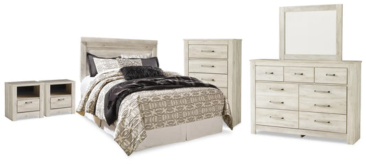 Bellaby Queen Panel Headboard, Dresser, Mirror, Chest and 2 Nightstands