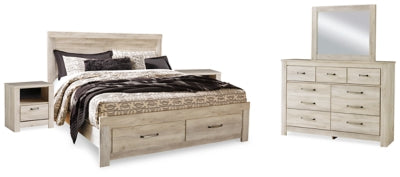Bellaby King Panel Storage Bed, Dresser, Mirror and 2 Nightstands