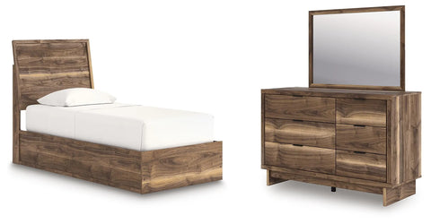 Zadilyn Twin Panel Platform Bed, Dresser and Mirror