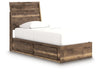 Cama doble con paneles y espacio de almacenamiento Zadilyn