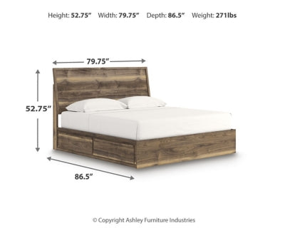 Cama King con paneles y almacenamiento Zadilyn