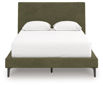 Cama tapizada Zadilyn Queen con listones enrollables