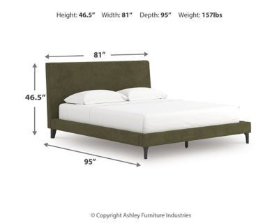 Cama tapizada Zadilyn California King con láminas enrollables