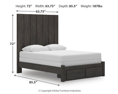 Cama Parlayon Queen con almacenamiento y paneles