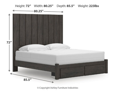 Cama Parlayon King con almacenamiento y paneles