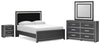 Birmonton Queen Upholstered Bed, Dresser, Mirror and Nightstand