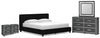 Birmonton King Upholstered Bed, Dresser, Mirror and 2 Nightstands