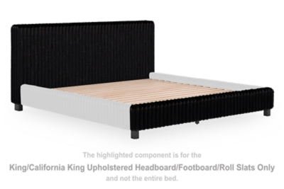 Cabecera/pie de cama/listones enrollables tapizados Birmonton King/California King