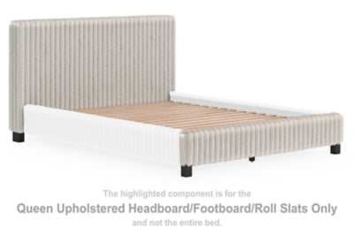 Birmonton Queen Upholstered Headboard/Footboard/Roll Slats