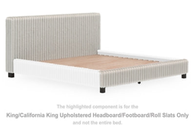 Cabecera/pie de cama/listones enrollables tapizados Birmonton King/California King