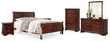 Cama Alisdair King tipo trineo, tocador, espejo, cómoda y dos mesitas de noche