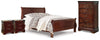 Cama Queen tipo trineo Alisdair, cómoda y dos mesitas de noche