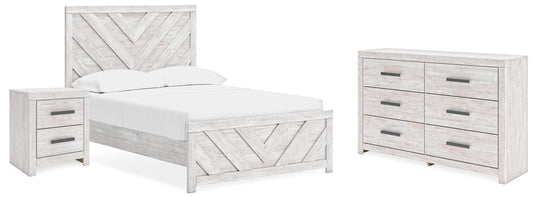Cayboni Full Panel Bed, Dresser and Nightstand
