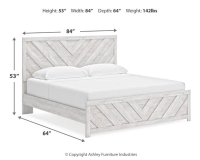 Cama King con paneles Cayboni