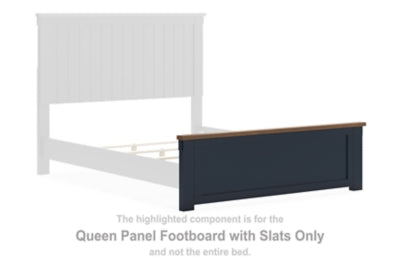 Pie de cama Queen Landocken con paneles y listones