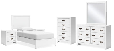 Binterglen Twin Panel Bed, Dresser, Mirror, Chest and 2 Nightstands