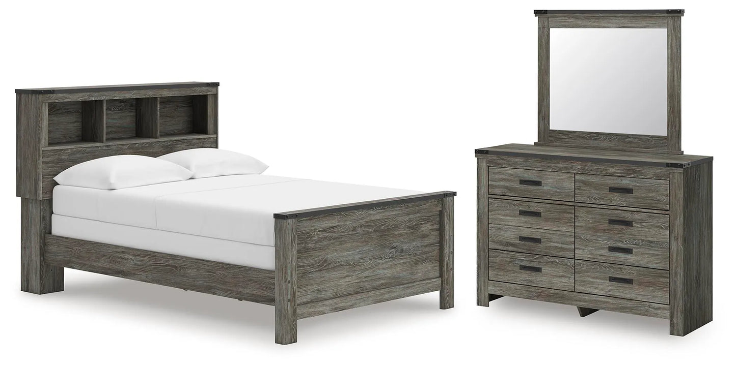 Frandern Full Bookcase Bed, Dresser and Mirror